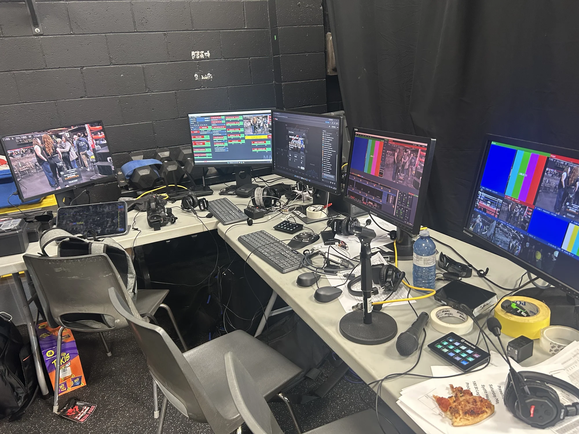 Behind the scenes at the multi-screen production desk